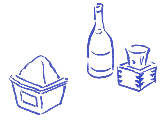 味噌と日本酒のイラスト